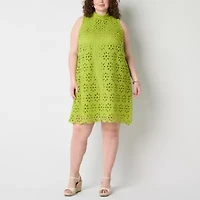 Robbie Bee Womens Sleeveless Shift Dress Plus