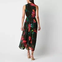 Robbie Bee Womens Sleeveless Floral Maxi Dress