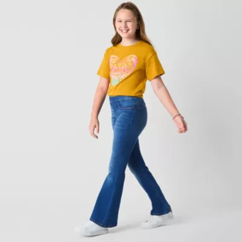 Thereabouts Little & Big Kid Girls Pull On Flare Leg Jean