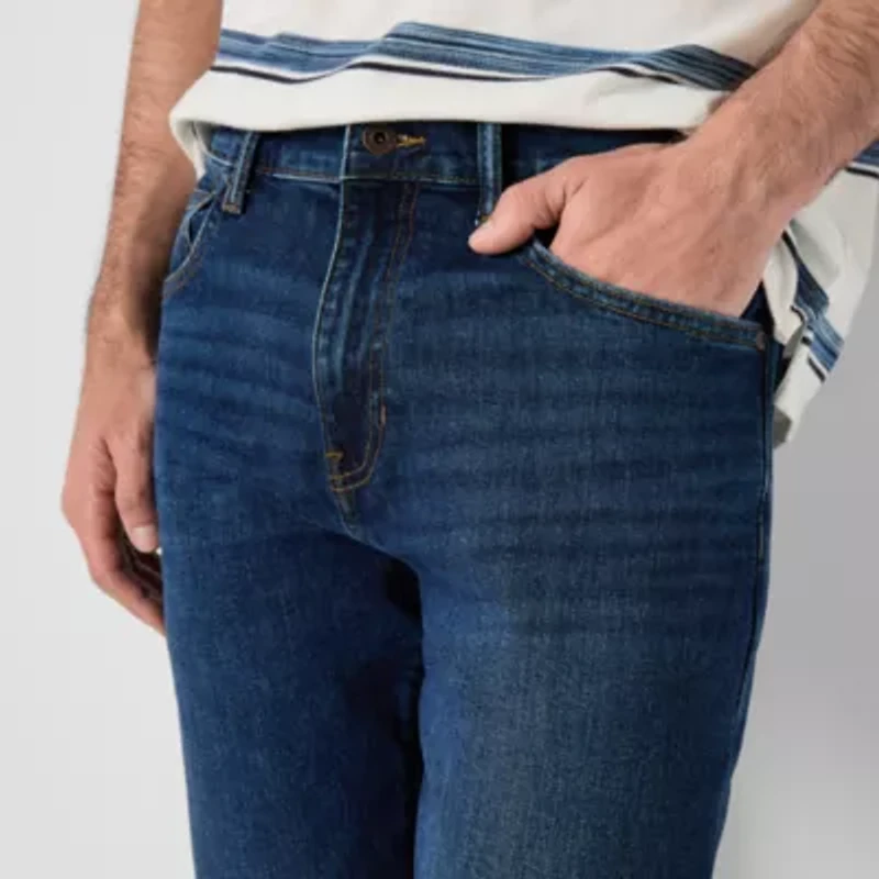 mutual weave Vintage Straight Mens Stretch Fabric Leg Jean