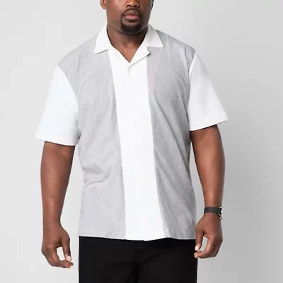 Shaquille O'Neal XLG™ Mens Short Sleeve Big and Tall Camp Shirt