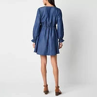 Frye and Co. Womens Long Sleeve Fit + Flare Dress