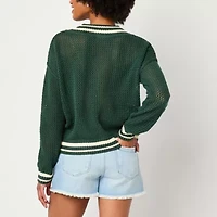 Arizona Juniors Womens V Neck Long Sleeve Pullover Sweater