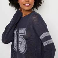 Arizona Juniors Womens Crew Neck Long Sleeve Pullover Sweater