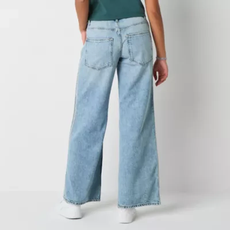 Arizona Airy Drape Womens Juniors Low Rise Baggy Fit Jean