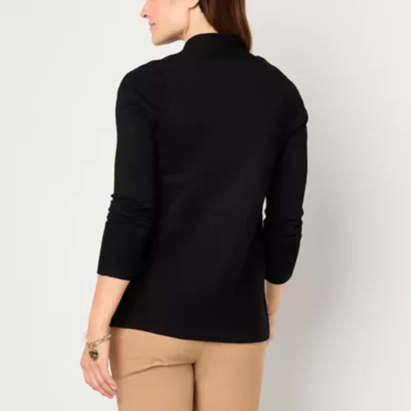 Liz Claiborne Womens Long Sleeve Open Front Cardigan