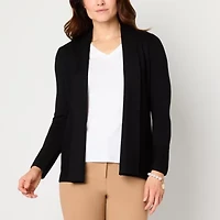Liz Claiborne Womens Long Sleeve Open Front Cardigan