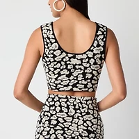 Bold Elements Womens U Neck Sleeveless Cheetah Pullover Sweater