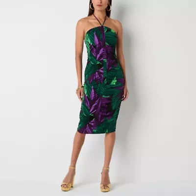 Bold Elements Womens Floral Bodycon Dress