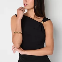 Bold Elements Womens Asymmetrical Neck Sleeveless Blouse