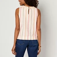 St. John's Bay Womens Crew Neck Sleeveless Shell