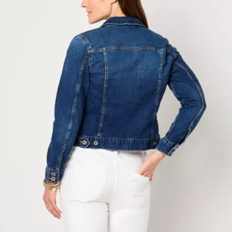 Liz Claiborne Womens Denim Lightweight Jacket
