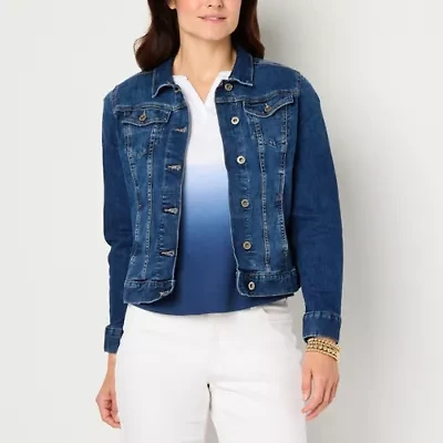 Liz Claiborne Womens Denim Lightweight Jacket