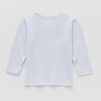 Okie Dokie Baby Boys Round Neck Long Sleeve Regular Fit Graphic T-Shirt