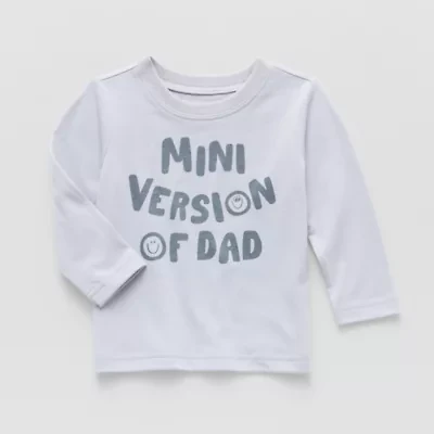 Okie Dokie Baby Boys Round Neck Long Sleeve Regular Fit Graphic T-Shirt