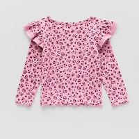 Okie Dokie Baby Girls Round Neck Long Sleeve T-Shirt