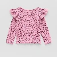 Okie Dokie Baby Girls Round Neck Long Sleeve T-Shirt