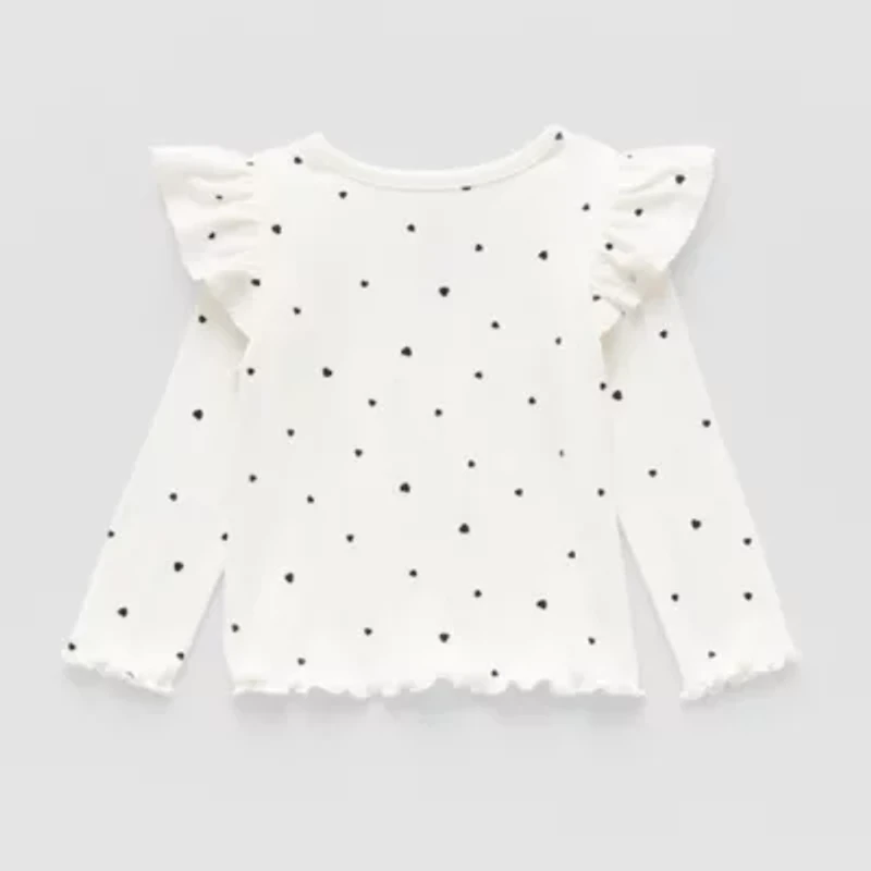 Okie Dokie Baby Girls Round Neck Long Sleeve T-Shirt