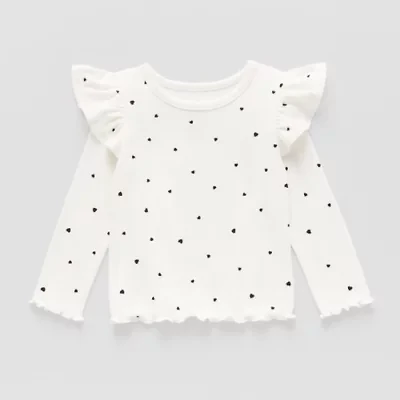 Okie Dokie Baby Girls Round Neck Long Sleeve T-Shirt