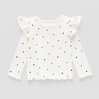 Okie Dokie Baby Girls Round Neck Long Sleeve T-Shirt