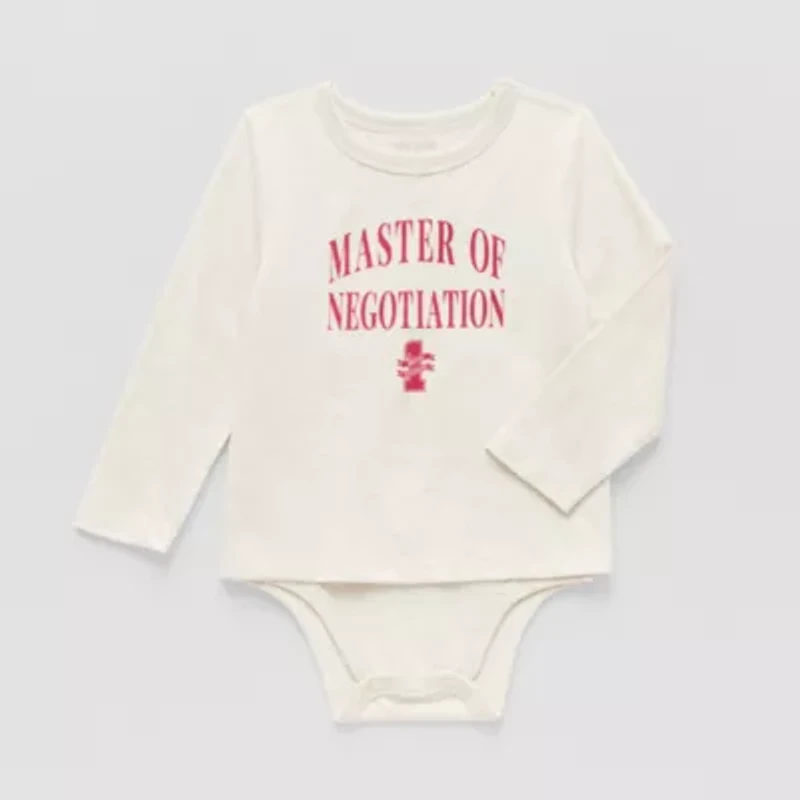 Okie Dokie Toddler Boys Adjustable Features Bodysuit Closure Adaptive Crew Neck Long Sleeve