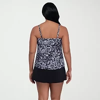 Trimshaper Womens Paisley Tankini Swimsuit Top