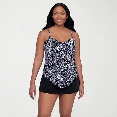 Trimshaper Womens Paisley Tankini Swimsuit Top