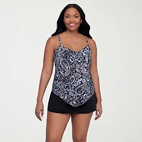 Trimshaper Womens Paisley Tankini Swimsuit Top