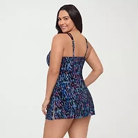 Trimshaper Womens Animal Plus Swim Dress