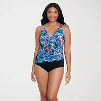Trimshaper Womens Animal Moderate Coverage One Piece Swimsuit