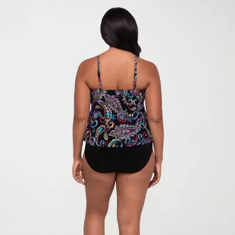 Trimshaper Womens Paisley Tankini Swimsuit Top