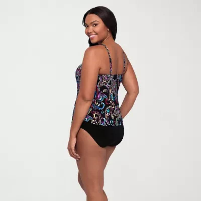 Trimshaper Womens Paisley Tankini Swimsuit Top