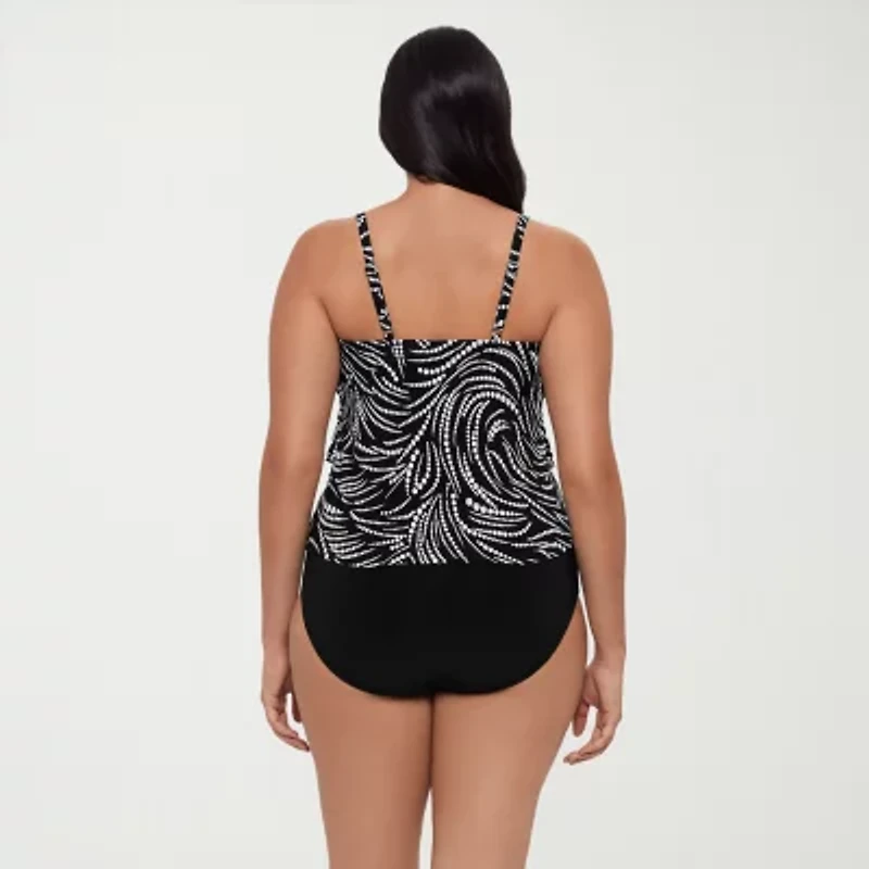Trimshaper Womens Dots Tankini Swimsuit Top