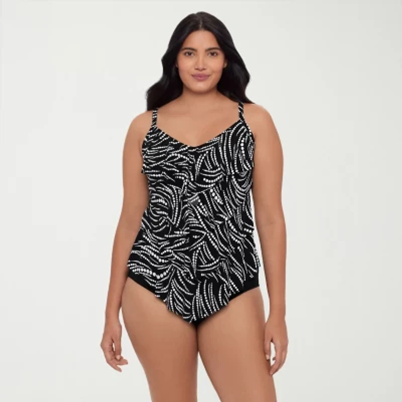 Trimshaper Womens Dots Tankini Swimsuit Top