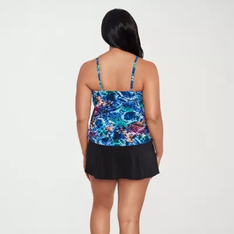 Trimshaper Womens Animal Tankini Swimsuit Top