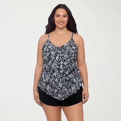 Trimshaper Womens Animal Plus Tankini Swimsuit Top