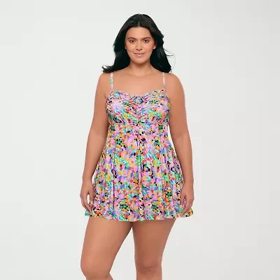 Sonnet Shores Womens Plus Swim Dress