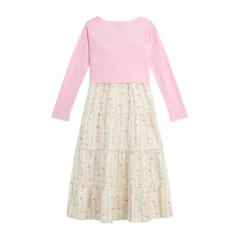 by&by girl Big Kid Girls Floral 2-pc. Dress Set