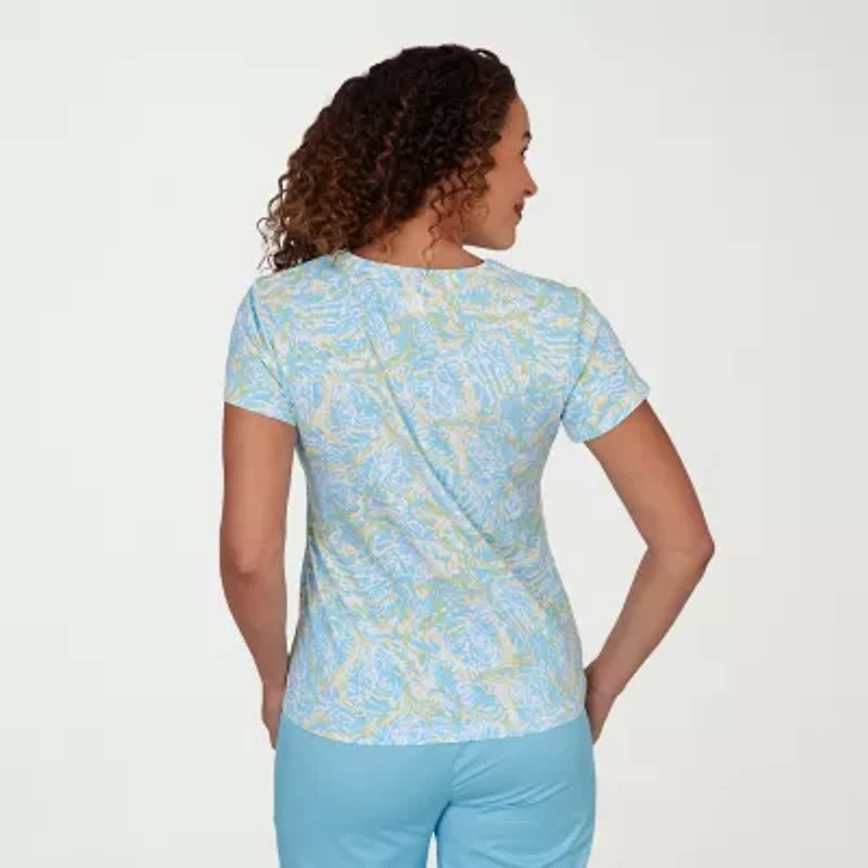 Hearts Of Palm Womens V Neck Short Sleeve T-Shirt