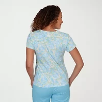 Hearts Of Palm Womens V Neck Short Sleeve T-Shirt