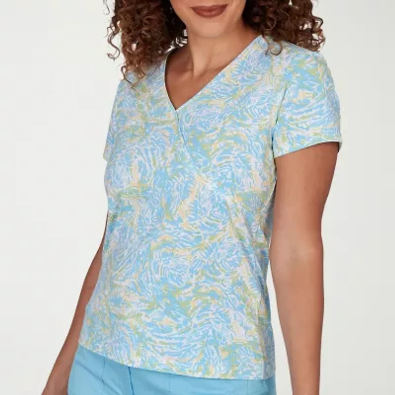 Hearts Of Palm Womens V Neck Short Sleeve T-Shirt