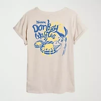 Womens Juniors Crew Neck Short Sleeve Oversized Shrek Graphic T-Shirt