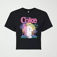 Womens Juniors Crew Neck Short Sleeve Regular Fit Graphic T-Shirt