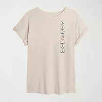 Womens Juniors Crew Neck Short Sleeve Oversized Pokemon Graphic T-Shirt
