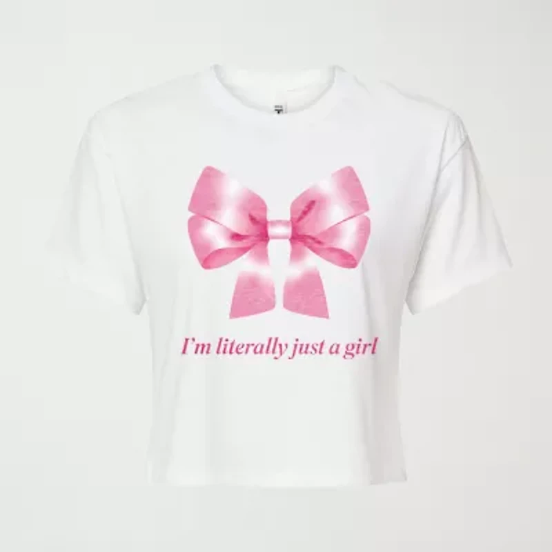 Womens Juniors Crew Neck Short Sleeve Regular Fit Graphic T-Shirt