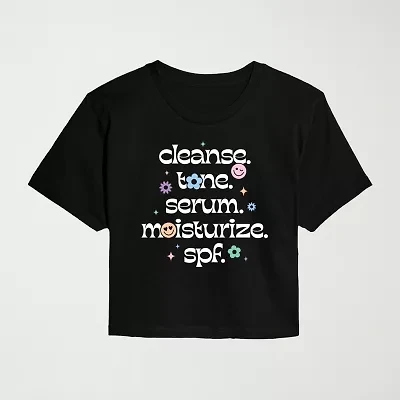 Womens Juniors Crew Neck Short Sleeve Regular Fit Graphic T-Shirt