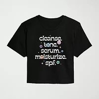 Womens Juniors Crew Neck Short Sleeve Regular Fit Graphic T-Shirt