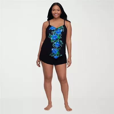 Trimshaper Womens Floral Tankini Swimsuit Top