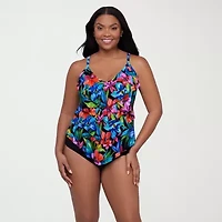 Trimshaper Womens Floral Tankini Swimsuit Top