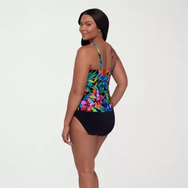 Trimshaper Womens Floral Tankini Swimsuit Top